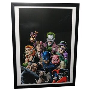Batman & Villains Framed 12x16 Comic Cover Art by Brian Bolland | DC Comics